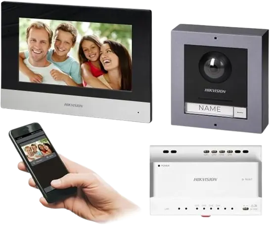 Kit interphone vidéo connecté couleur DS-KIS602 – Hikvision | Installation incluse  Prix sur devis |maroc