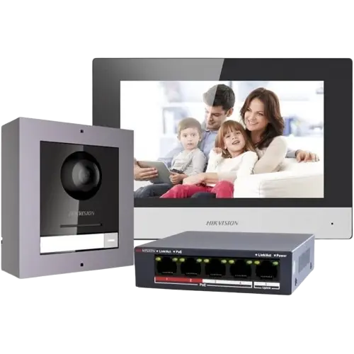 Kit interphone vidéo couleur connecté Hikvision DS-KIS602 – ElectoFire